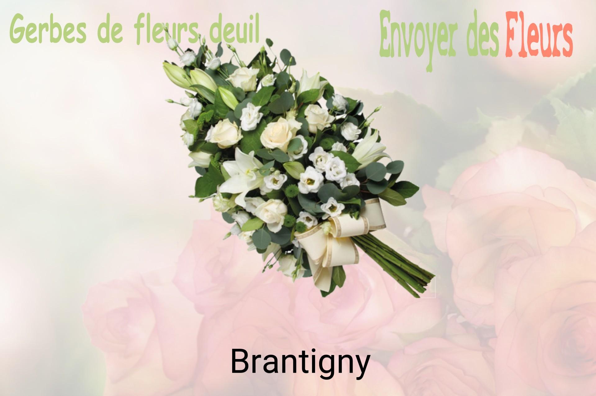 Gerbe de fleurs de deuil livrée à Brantigny